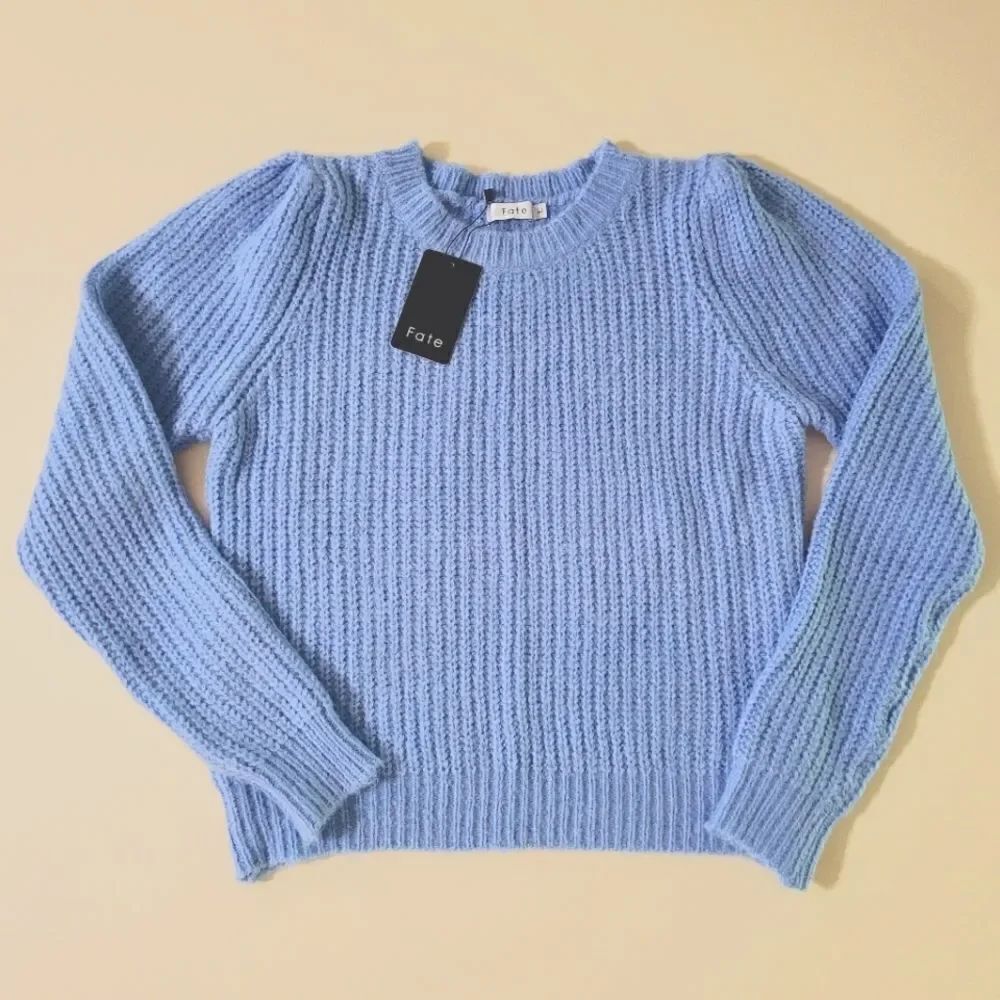 Fate Women's Summer Sky Blue Crewneck Acrylic Sweater